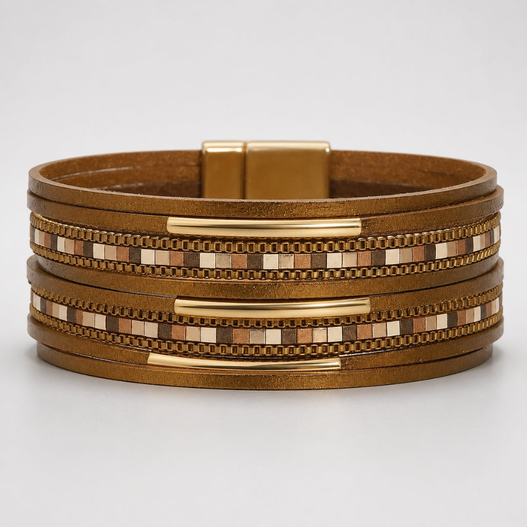 Lidiana Brown Magnetic Clasp Bracelet