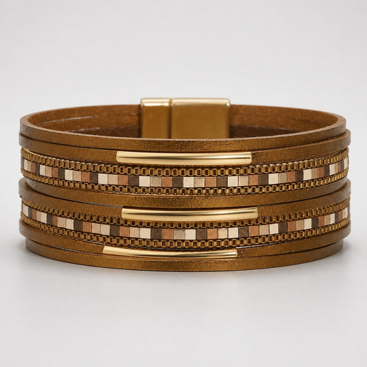 Lidiana Brown Magnetic Clasp Bracelet