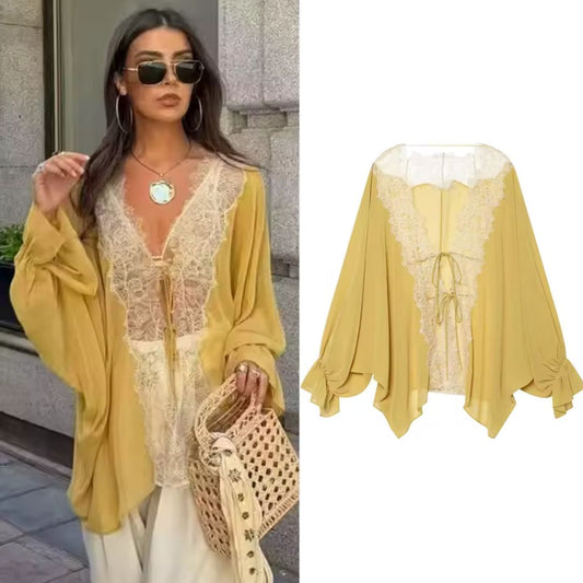 Golden Hour Lace Kimono