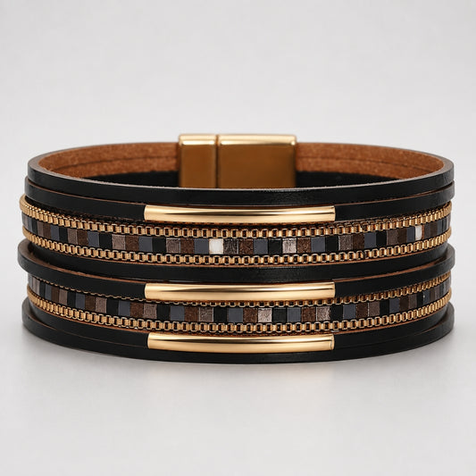 Lidiana Black Magnetic Clasp Bracelet
