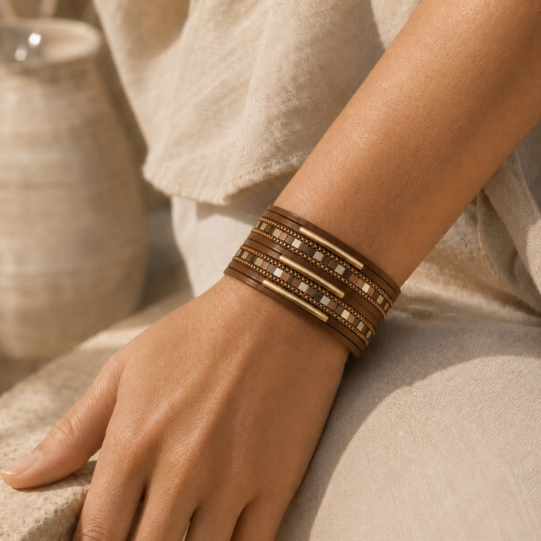 Lidiana Brown Magnetic Clasp Bracelet
