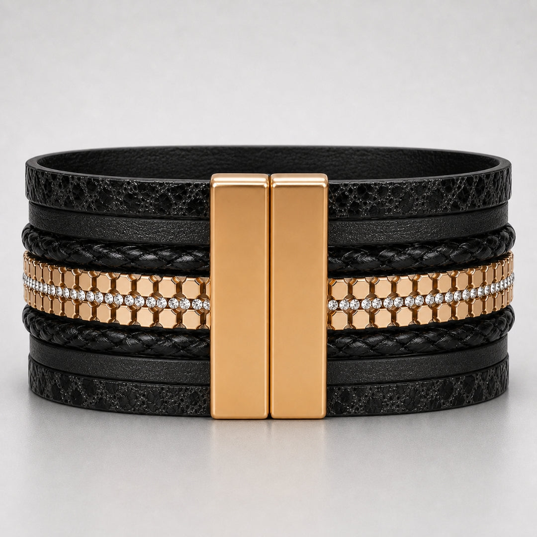 Juliana Black Magnetic Clasp Bracelet
