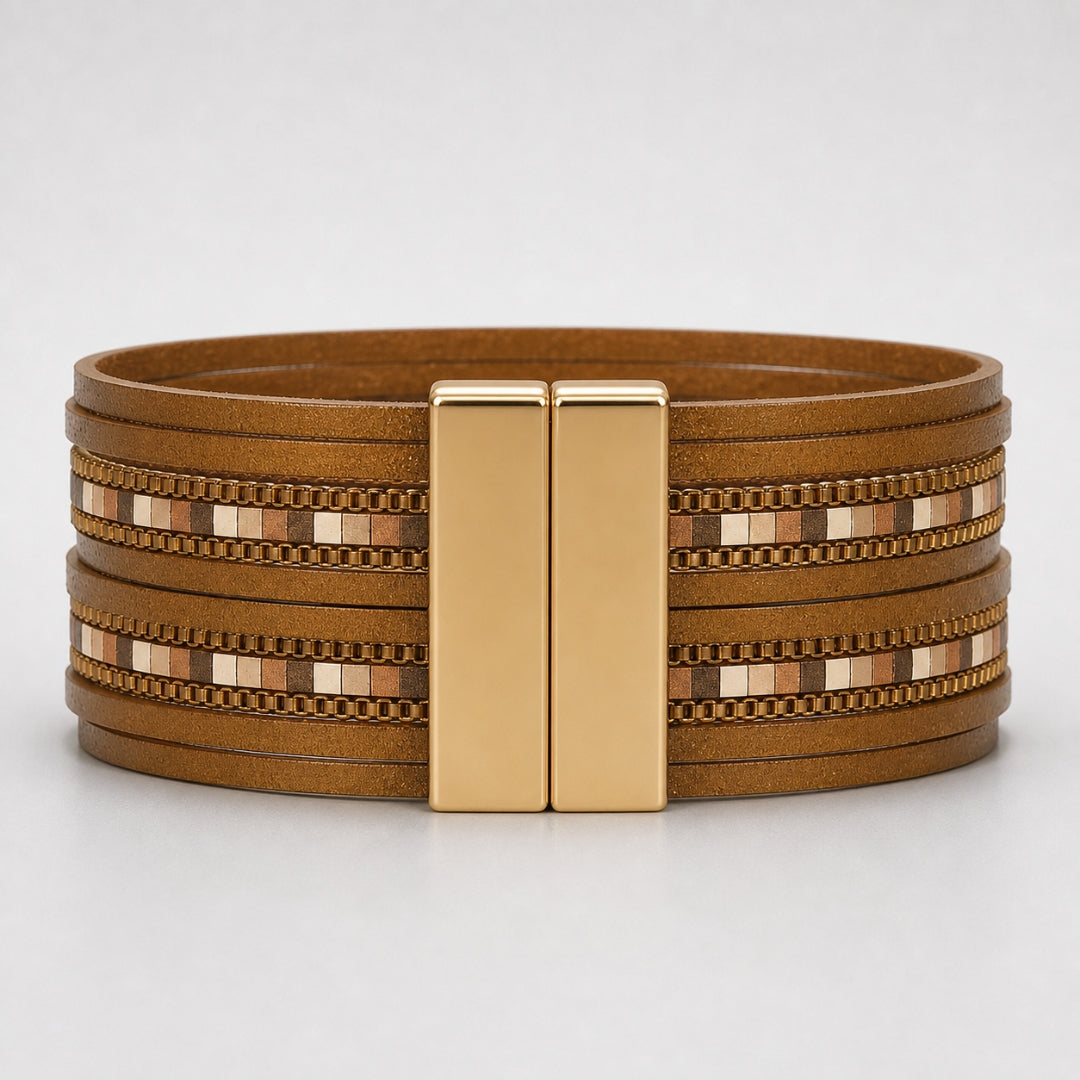 Lidiana Brown Magnetic Clasp Bracelet