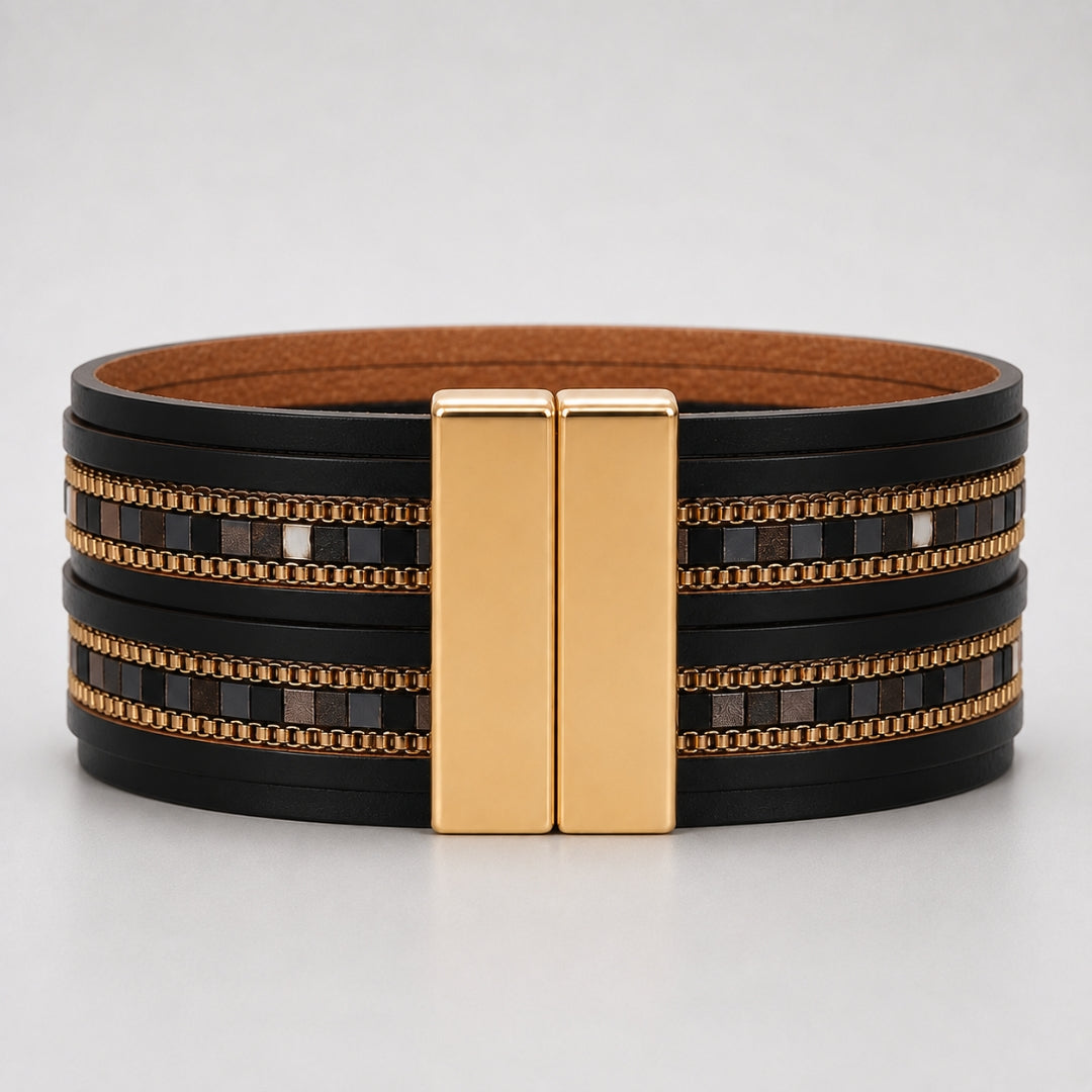 Lidiana Black Magnetic Clasp Bracelet