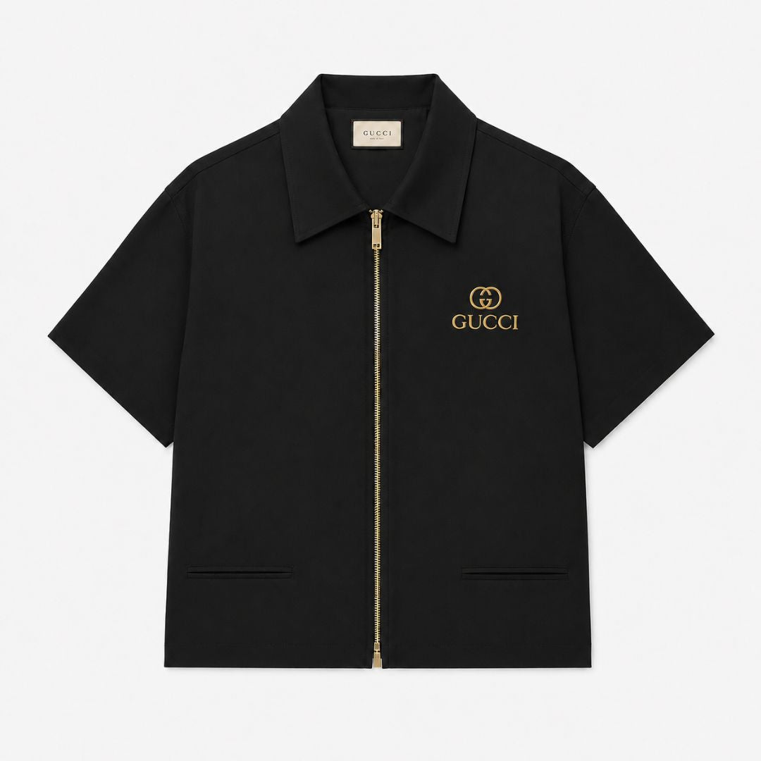Structured Zip-Up Shirt