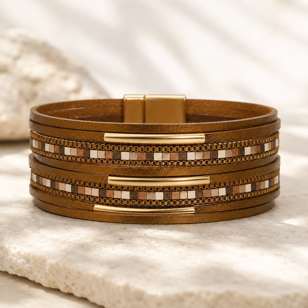 Lidiana Brown Magnetic Clasp Bracelet