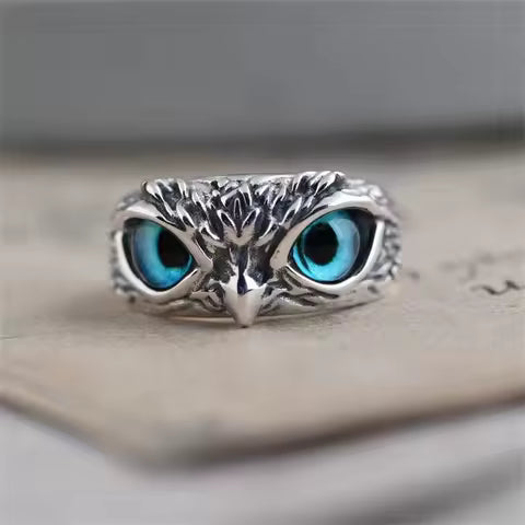 Athena’s Gaze Adjustable Owl Ring