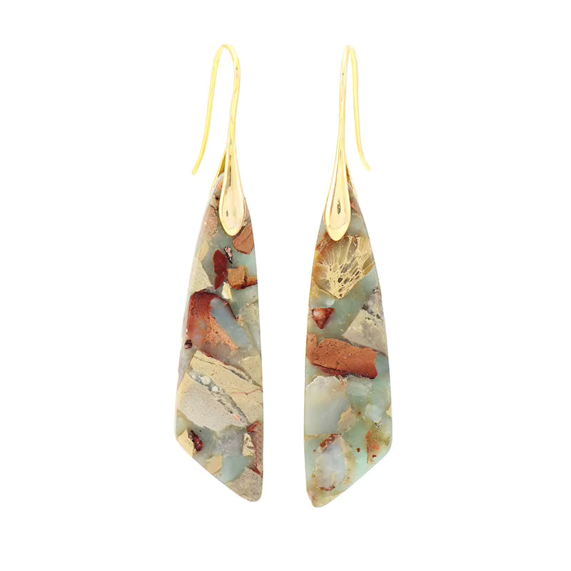 Terra Mosaic Natural Imperial Jasper Earrings