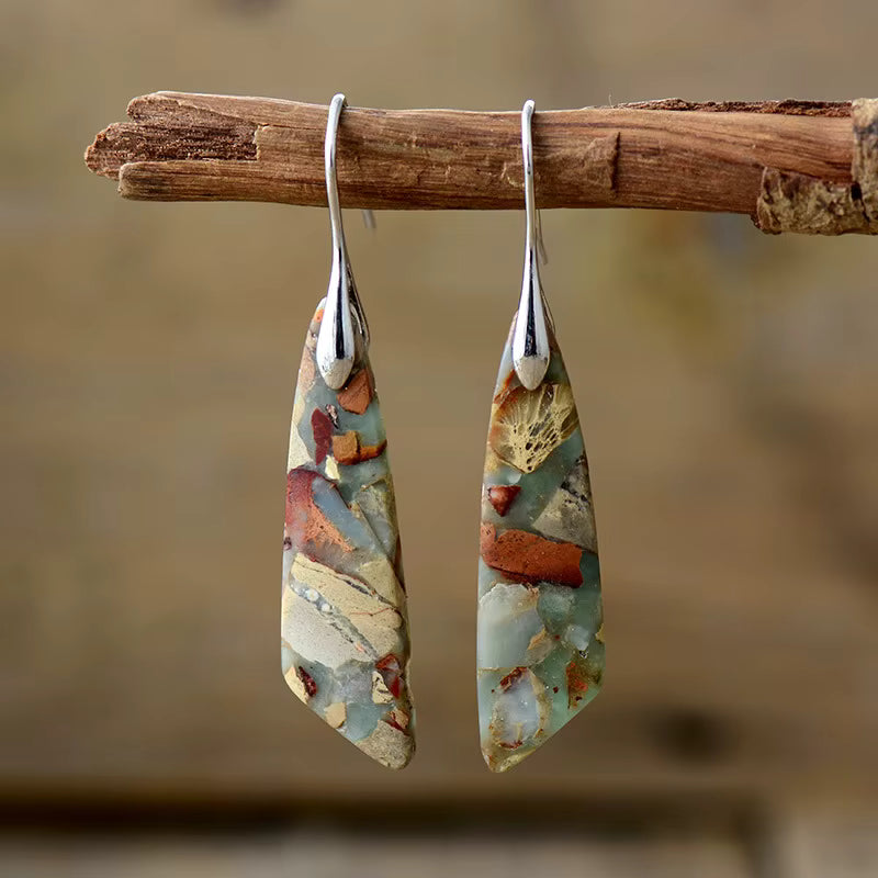 Terra Mosaic Natural Imperial Jasper Earrings